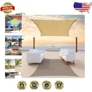 UV Stabilized Sand Beige Shade Sail - Waterproof 10' X 14' Rectangle Canopy