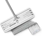 JOYMOOP Flat Mops, Microfiber Mop for Floor Cleaning and Wall Cleaner, 50" Mop Handle with Flexible 13" Flat Head with a Microfiber Mop Pad - White