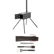 Adventure Kings Premium Camp Oven Stove + BBQ Tool Set 3-Pack stainless steel