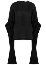 JW Anderson Tab Sleeve Satin top - Black - 10 10