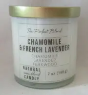 Kirkland's 7 oz Jar Candle up to 20 hrs Natural Wax CHAMOMILE & FRENCH LAVENDER