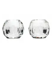 Lighting by Design Godinger Lead Crystal Votive Candle Holders Round Cut Glass