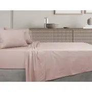 Algodon Mega King Bed 300TC 100% Cotton Sheet Set Blush
