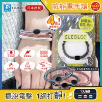 在飛比找PChome24h購物優惠-(2盒超值組)日本ELEBLO-頂級4倍強效條紋編織防靜電手