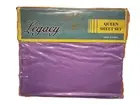 4 Pce Queen Size Sheet Set, 1 Fitted Sheet, 1 Flat Sheet & 2 Pillow Cases,Purple