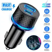 Dual Port LED Display PD Smart Car Charger USB C QC 3.0 Fast Charging Adapter