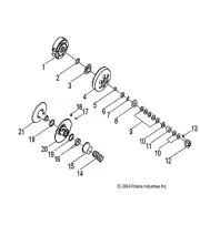 Polaris Driven Clutch Assembly, Genuine OEM Part 0455375, Qty 1