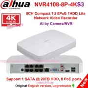 Dahua 8CH 8PoE 1SATA 4K NVR AI SMD+ 12MP Network Video Recorder NVR4108-8P-4KS3