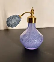 Vintage NEW Caithness Perfume Atomiser Purple Swirl Glass Bottle