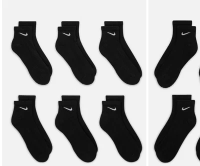 6 PAIRS NIKE JORDAN BOY GIRL BLACK ANKLE LIGHTWEIGHT Socks SHOE SIZE 7C-10C $29