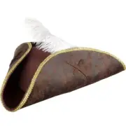 Pirate Tricorn Hat with Feather for Adults Halloween Birthday Party Costume