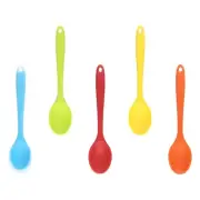 Set of 5 Elegant Soup Spoons Silicone Dinner Spoons Silicone Tablespoons