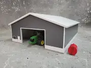 1/64 Custom scratch built 60x80 building White & Dark Gray 1 Door With Floor