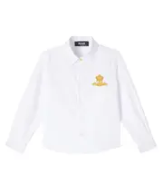 [Versace Kids] Versace Kids Logo cotton Oxford shirt Y 12 white
