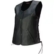 NEW WOMENS Z1R LEATHER COLT CCW HIDDEN POCKET VEST XL X-LARGE
