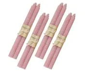 GEERTOP 4 Pairs Pure Beeswax Candles Smokeless Dripless Wax Candles for Home Gift Ideas Ornament-Pink