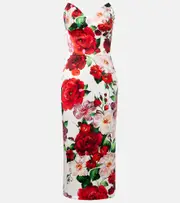 [Dolce & Gabbana] Dolce & Gabbana Floral midi dress AU 12 red