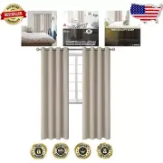 Pack of 2 Camel Thermal Insulated Drapes - 120" Panels for Bedroom Privacy