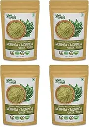 Organic Zing Moringa Powder | Gluten-Free & Vegan | Finely Ground Drumstick Leaf Powder | Food & DIY Use | 227g / 8 oz (Pack of 4)