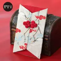 在飛比找博客來優惠-摩達客農曆春節開運◉高級國畫吉祥仙鶴古典文創綢緞布藝術紅包袋
