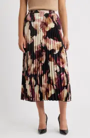 Anne Klein Pleated Pull-On Midi Skirt