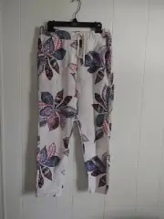 The Porter Collective Women Multicolor Floral Linen Casual Pants Sz Small
