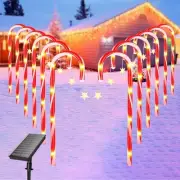 12 Pack Christmas Solar Candy Cane Lights, 8 Modes Solar Christmas Pathway Li...