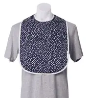 Brolly Sheets Feeding Adult Bib (Navy Dot) - 39cm