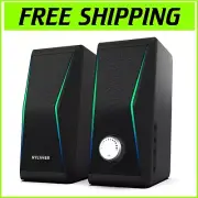 Immersive Bluetooth Stereo Speakers for Gaming & Home Use with Colorful Lights