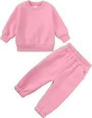 [KEOYA] Kids Top Bottom Tracksuit Set Spring Fall Pullover Fleece Sports Activewear Set 2 Piece for 2-8 Years
