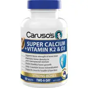 Caruso's Super Calcium + Vitamin K2 & D3 60 Tablets