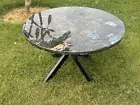 Labradorite Table – Natural Gemstone Furniture – Handmade Iridescent Stone Decor
