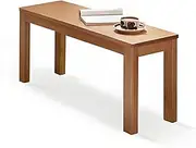 YQMHEZ Dining Bench, Farmhouse Wood Bench, Narrow Wood Bench, Entryway Bench for Living, Home Kitchen Table Bench, for Cafe and Garden(Wood Color,140cm/55in)
