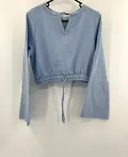 BooHoo Women’s Blue Sweat Crop Top Size 6