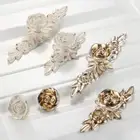 Chic Rose Flower Cabinet Knobs European Kitchen Cupboard Drawer Door Pull Handle