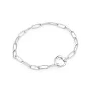 Silver Link Charm Chain Connector Bracelet
