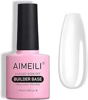 [AIMEILI] 5 in 1 Builder Base Clear Builder Gel, Base Coat/Builder Gel In a Bottle UV LED Quick Building Gel Nail Extension Gel 10 ml