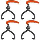 Log Tongs with PVC Handle Set of 4 Heavy Duty Firewood Grippers Fire Pit Tools
