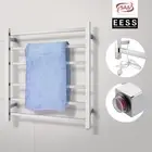 ACA Electric Heated Towel Rail Rack Warmer Clothes Dryer 6 Rungs Square Chrome