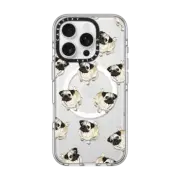 iPhone 16 Pro Clear Case MagSafe Compatible PUG PATTERN