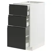 METOD / MAXIMERA base cb 3 frnts/2 low/1 md/1 hi drw, white/Upplöv matt anthracite, 40x60x80 cm