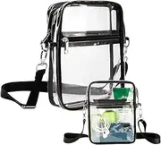 Clear Purse Clear Crossbody Bag Stadium Approved Clear Purses Women Adjustable Strap Clear Shoulder Bag for Concerts