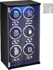 [VEVOR] Watch Winder, Rotating Watch Box for High-End Automatic Watches, Single/Double/4/6/8 Watch Winder Case with Quiet Japanese Motors, LED Light, Adjustable Direction and Speed, Multi Modes