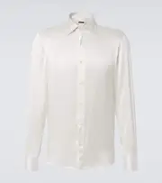 [Rubinacci] Rubinacci Silk satin tuxedo shirt UK 15 white
