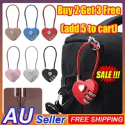 3 Digit Combination Small Heart Shaped Padlock for Luggage Backpack Jewelry DX