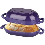 Enameled Cast Iron Sourdough Bread Oven, Dutch Oven, Loaf Cast Iron Bread Pan...