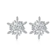 Silver plating Romantic Snowflakes Earrings for Women Jewelry
