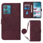 YB Imprinting Series-2 for Motorola Edge 40 Neo 5G Wallet Phone Case with Shoulder Strap