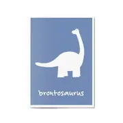 Brontosaurus Blue Dinosaur Nursery Boys Bedroom Art