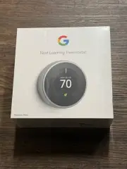 Google Nest Thermostat 3rd Generation stainless steel T3007ES SEALED BOX✅❤️️✅❤️️